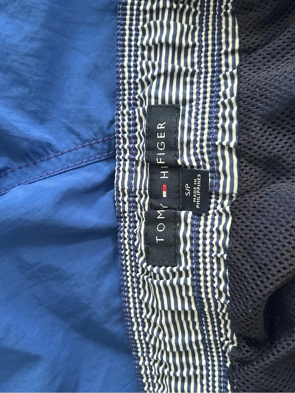 Tommy Hilfiger Blue Logo Americana Patriotic Lined Swim Trunks Men's Size Small